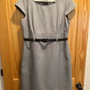 Studio I Gray Belted Cap Sleeve Dress – Size 16